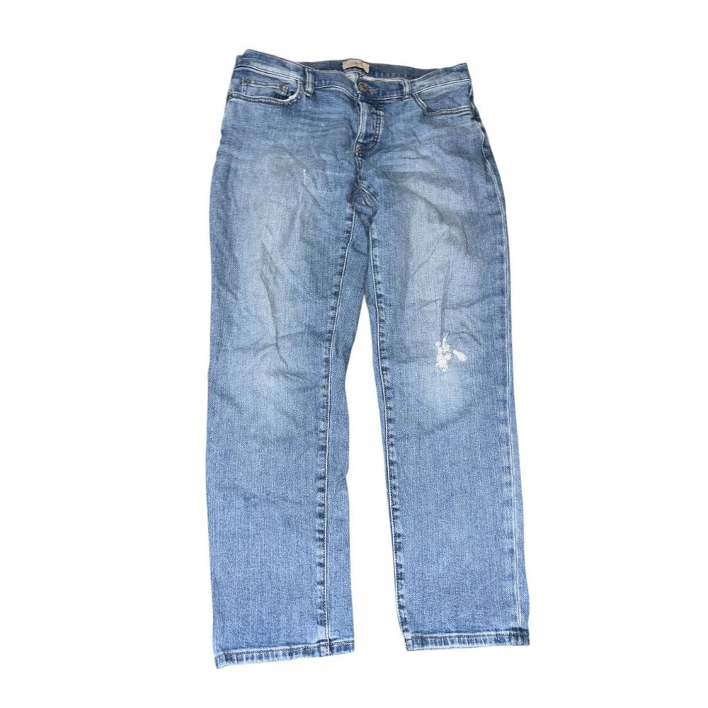 Loft Size 4 Boyfriend Button Fly Denim Jeans Knee Hole